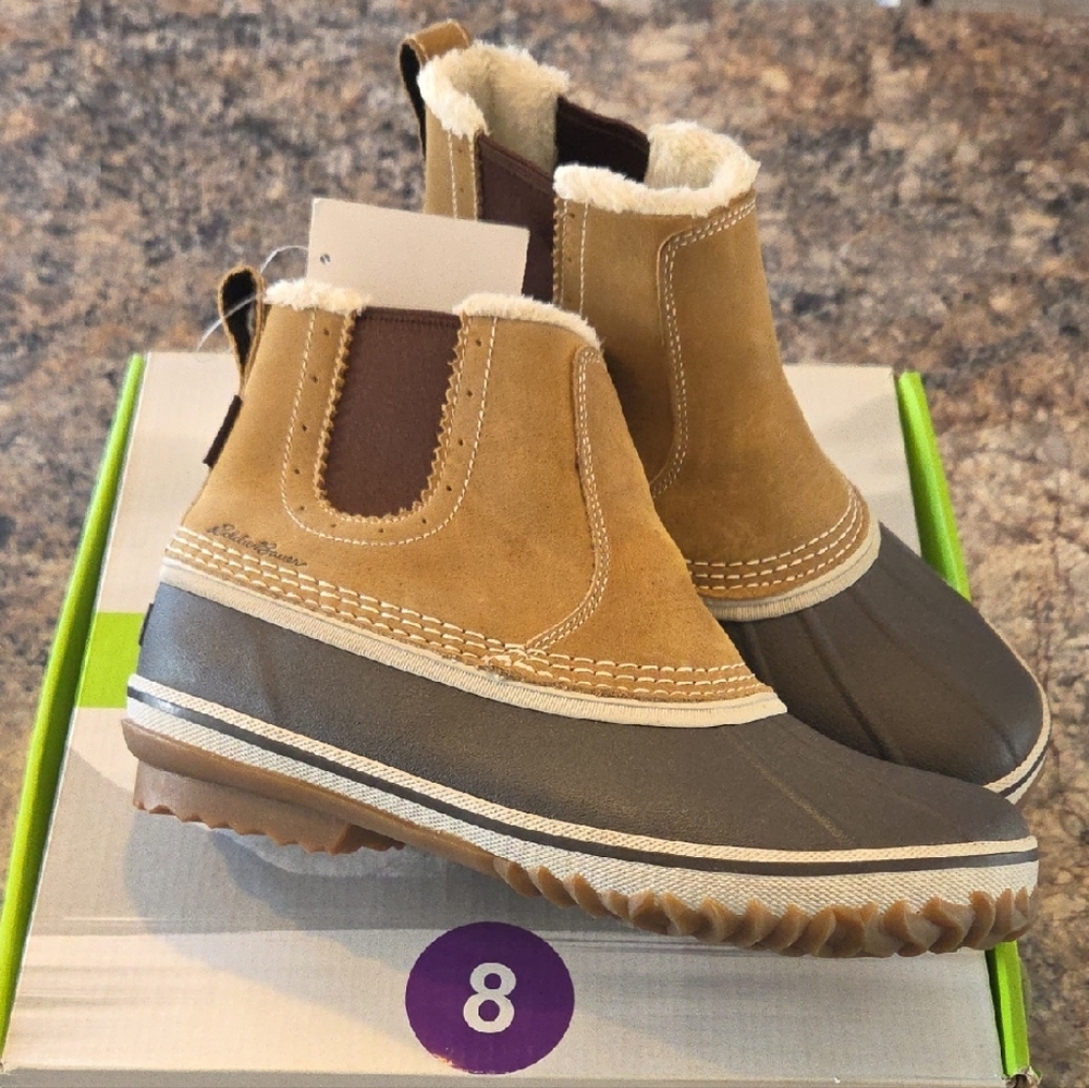 Eddie Bauer Size 8 NEW Women's Waterprood Leather Brown Snow Winter Boots